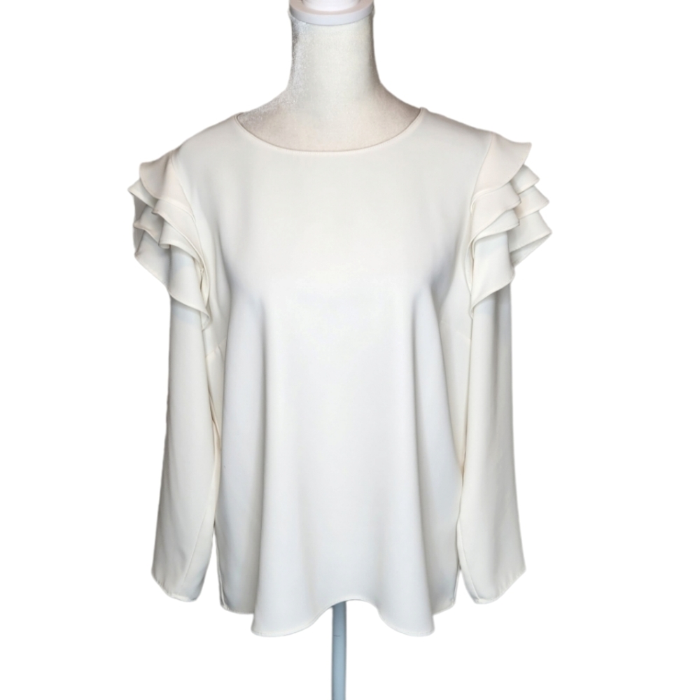 Amanda Uprichard Margaret Ruffle Top 3/4 Sleeves